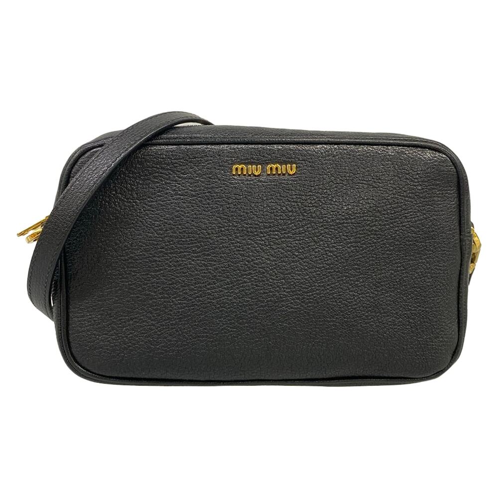 Miu Miu Madras Shoulder Bag 5BH056 Black Gold